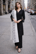 Midnight Noir Kurta Set with Contrasting Dupatta