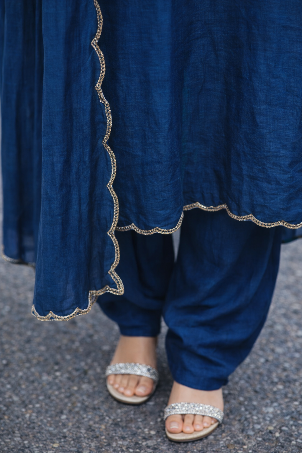 Sapphire Botanical Anarkali Set