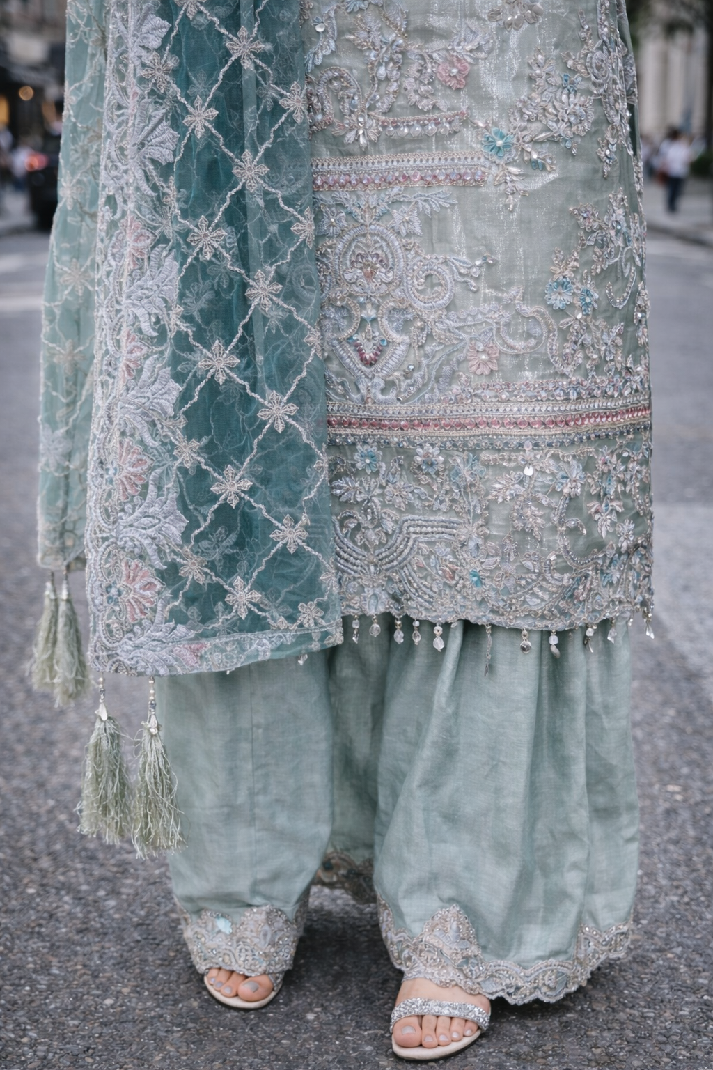 Seafoam Heirloom Embroidered Suit Set