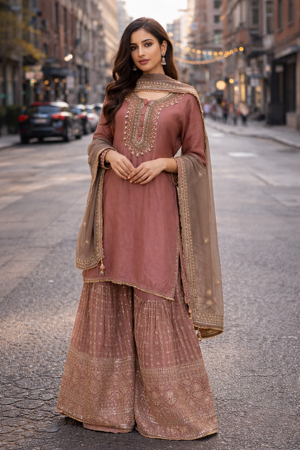 Wine & Sage Heirloom Sharara Set