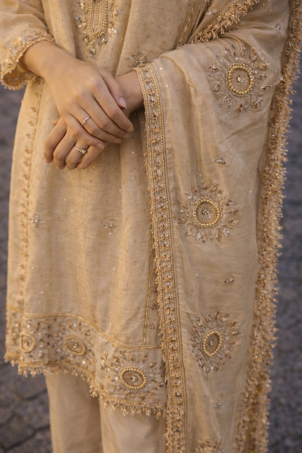 Champagne gold kurta