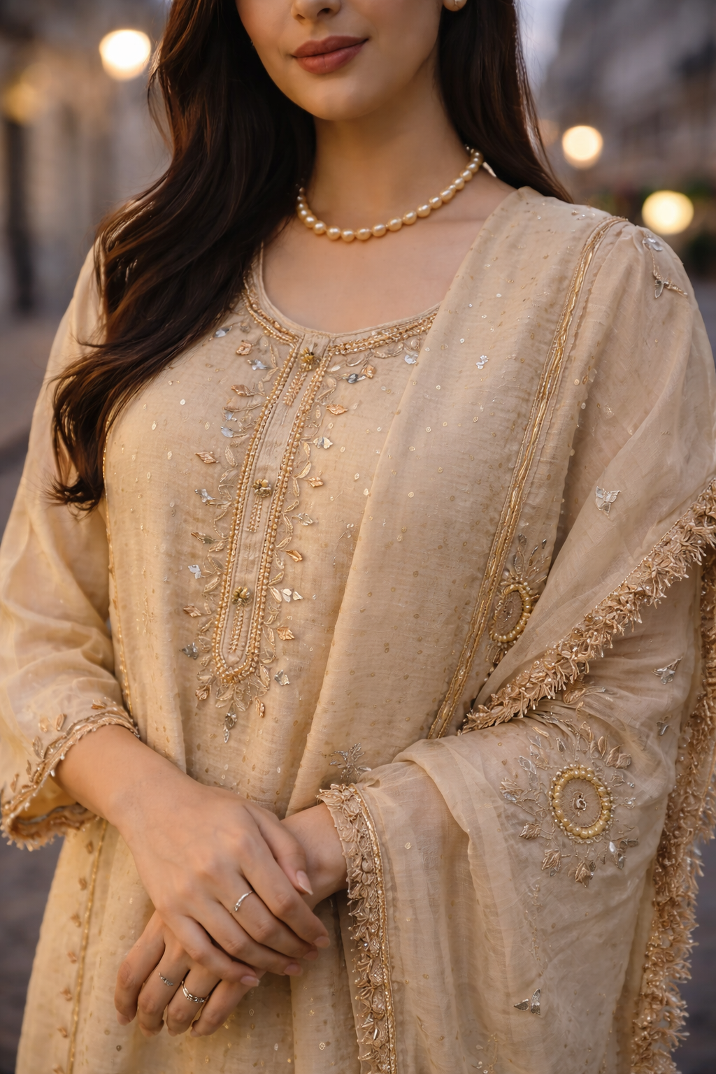 Champagne gold kurta