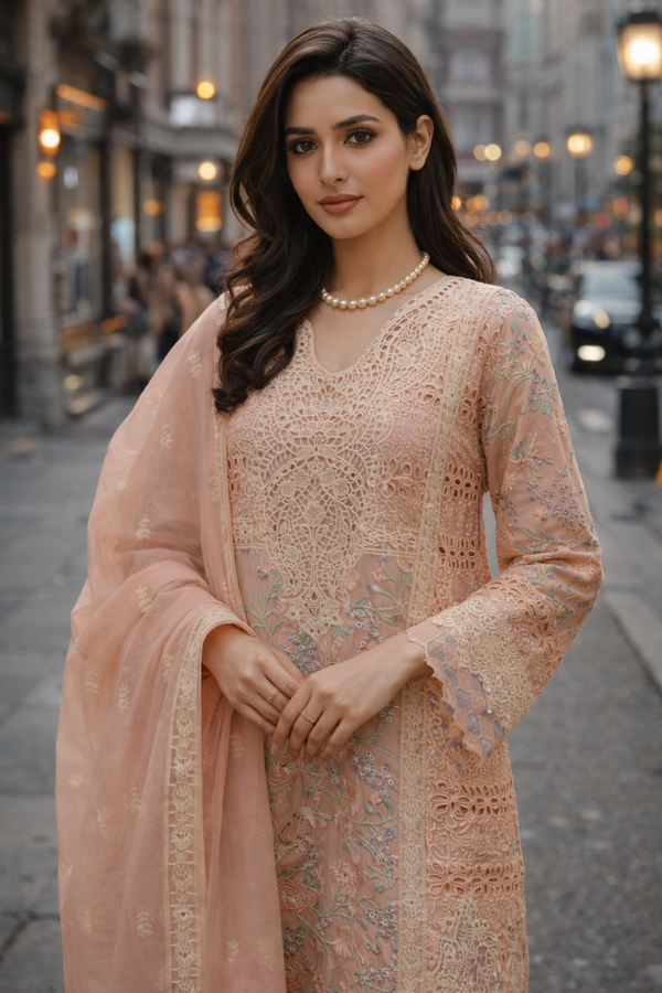 Peach Blossom Lace Set