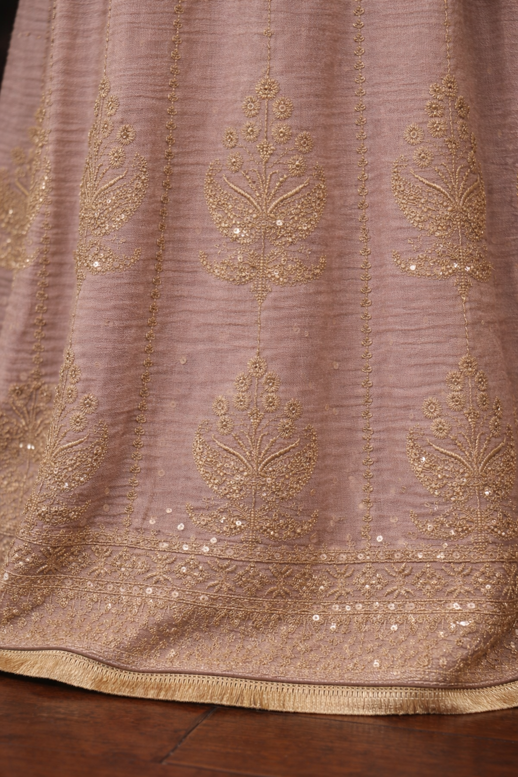 Soft Lavender Gold Skirt Set