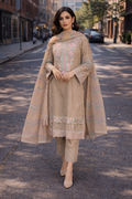 Ethereal Fawn & Pastel Cutwork Luxe Suit
