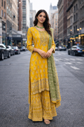 Mustard Gold & Sage Sharara Set