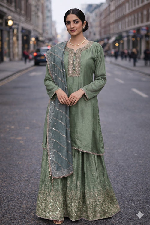 Wine & Sage Heirloom Sharara Set